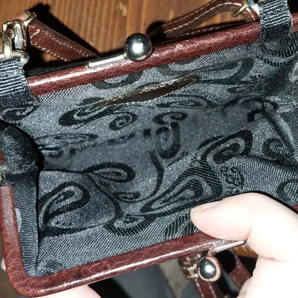 Vintage Brighton Leather Crossbody Bag in Black and Brown - Picture 3 of 7